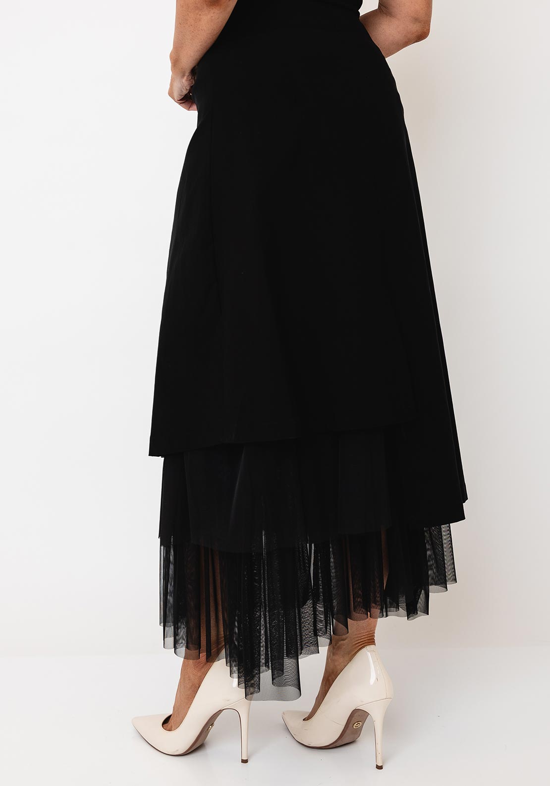 d.e.c.k By Decollage A-Line With Detail Midi Skirt, Black