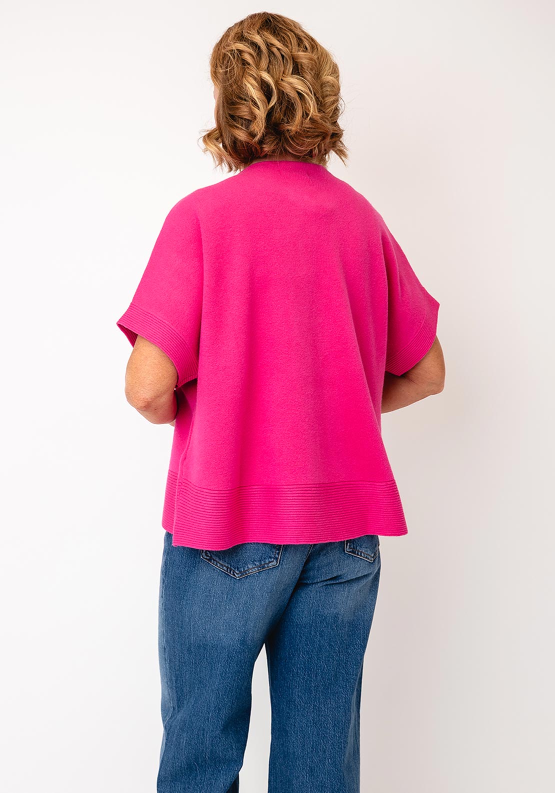 d.e.c.k By Decollage Short Sleeve Button Cardigan, Pink