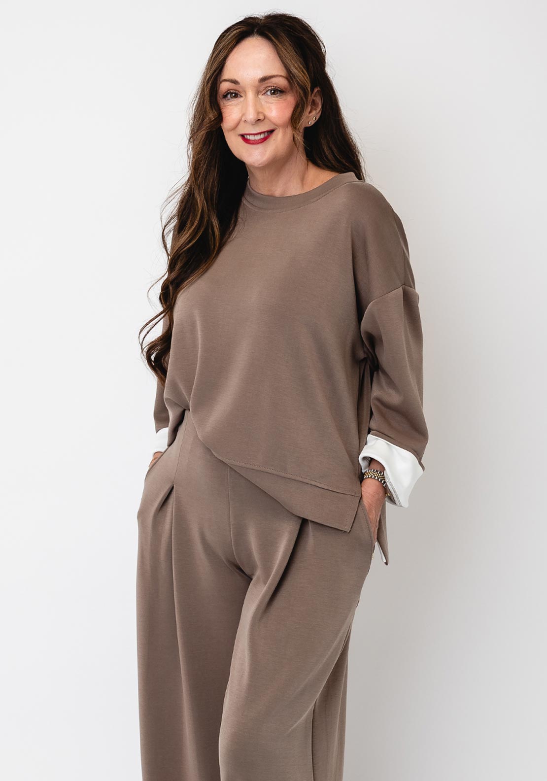 d.e.c.k By Decollage Basic Crewneck Sweatshirt, Taupe