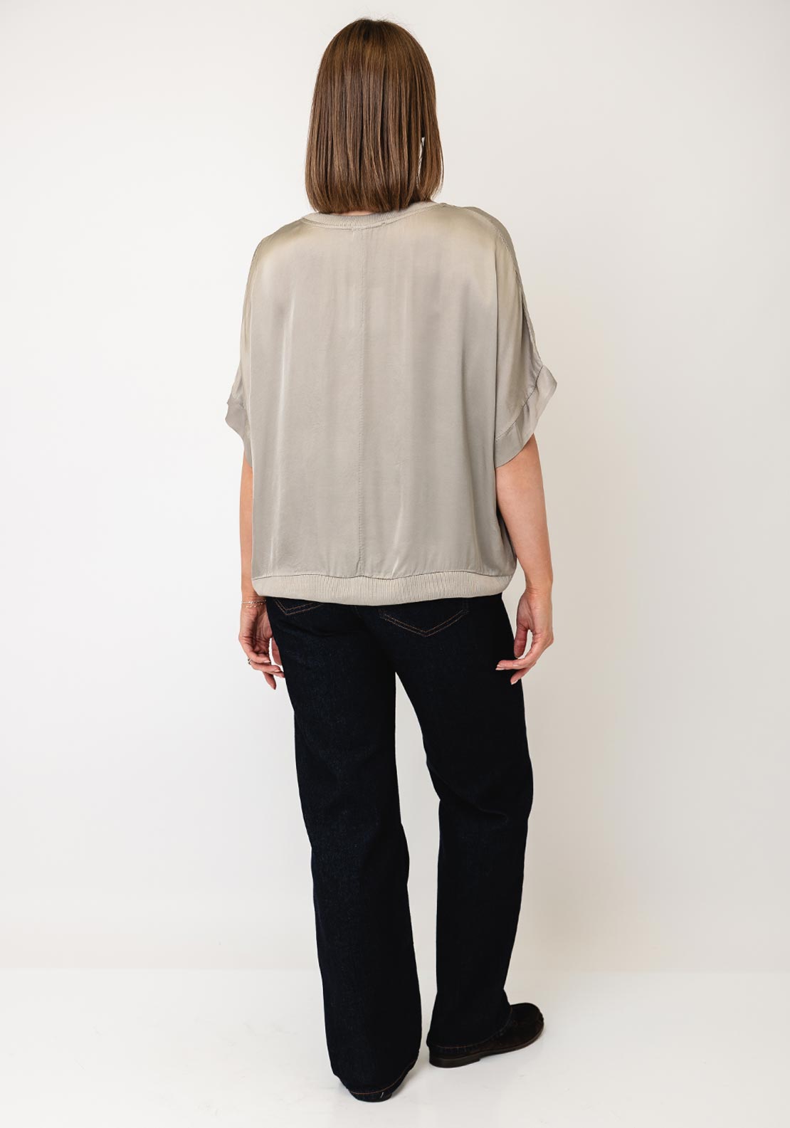 d.e.c.k By Decollage Drop Shoulder Top, Taupe