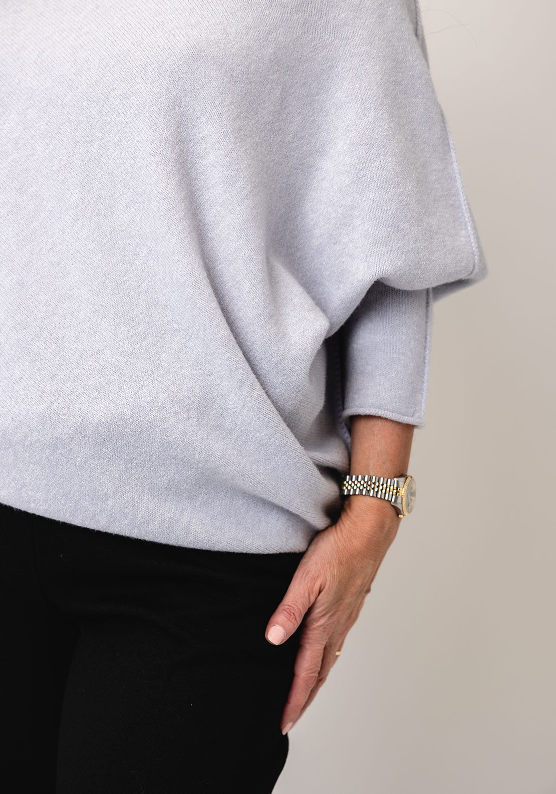 d.e.c.k by Decollage One Size Draped Oversized Jumper, Pearl