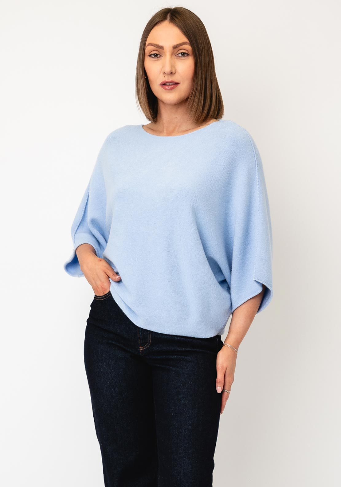 d.e.c.k By Decollage One Size Short Sleeve Jumper, Light Blue