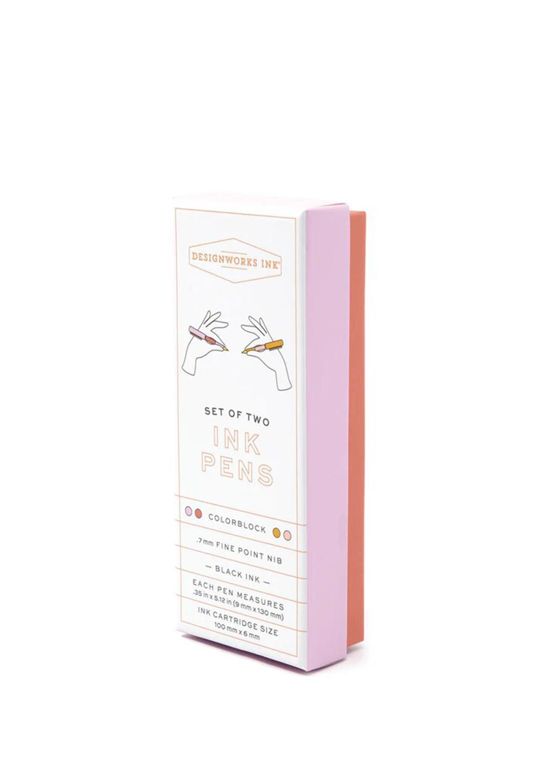 Designworks Ink Set of 2 Ink Pens, Pink and Yellow