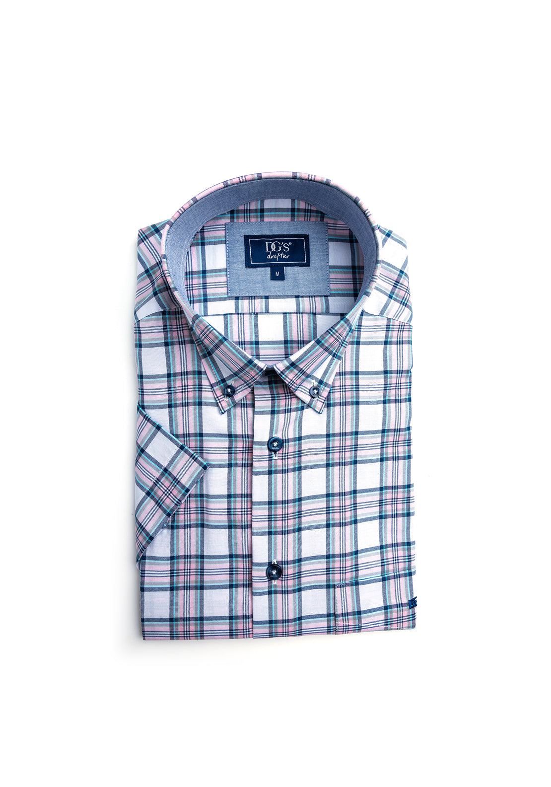 Daniel Grahame Ivano Check Short Sleeve Shirt, Pink Multi