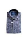Daniel Grahame Check Short Sleeve Shirt, Navy & Dark Blue