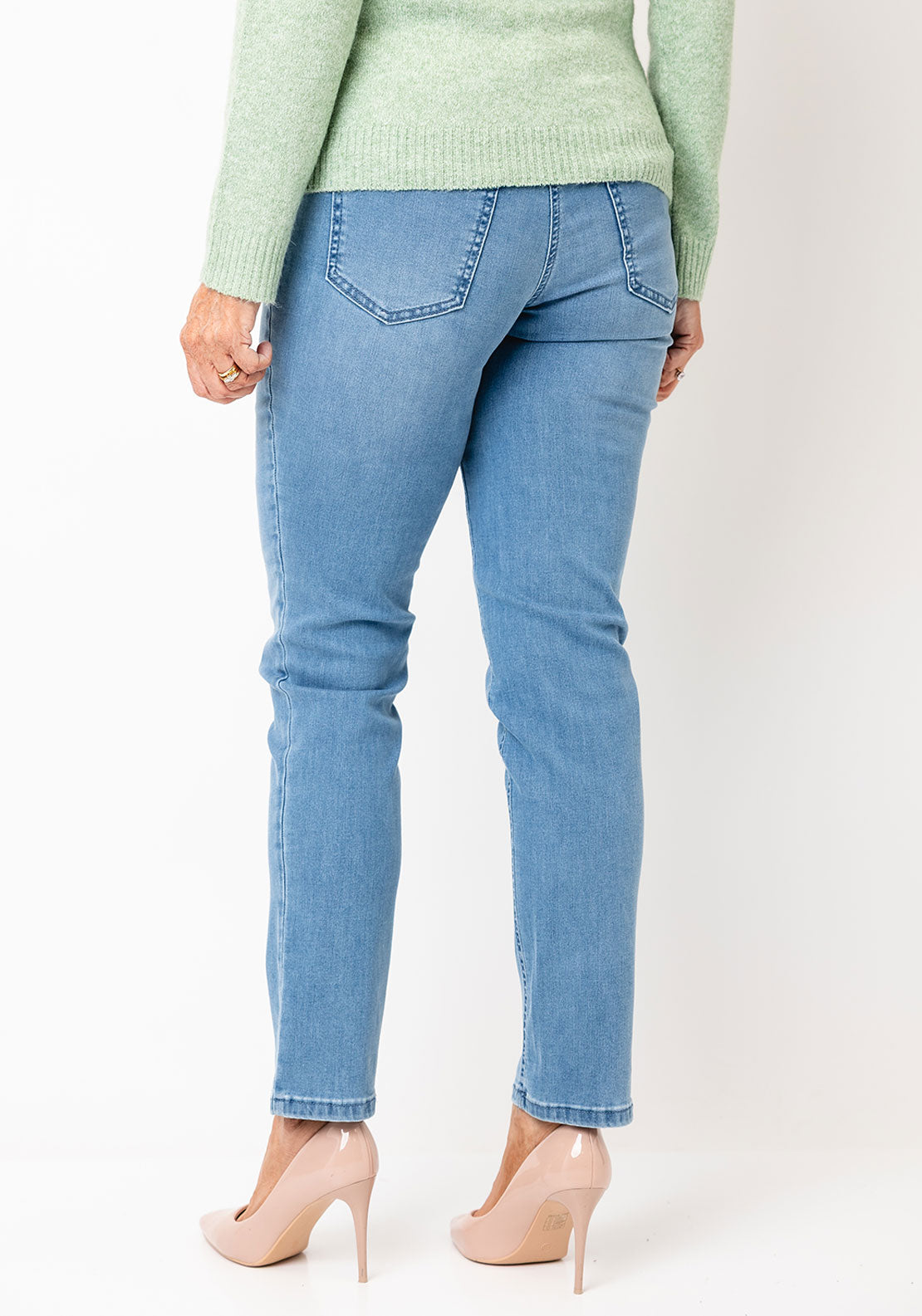 MAC Melanie Straight Leg Jeans, Light Blue