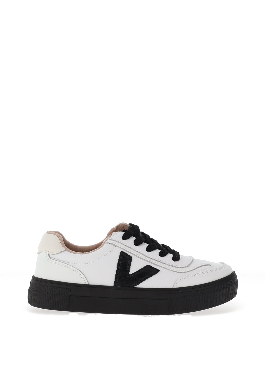 Drilleys Eighty Fleece Lined Platform Trainers, White and Black