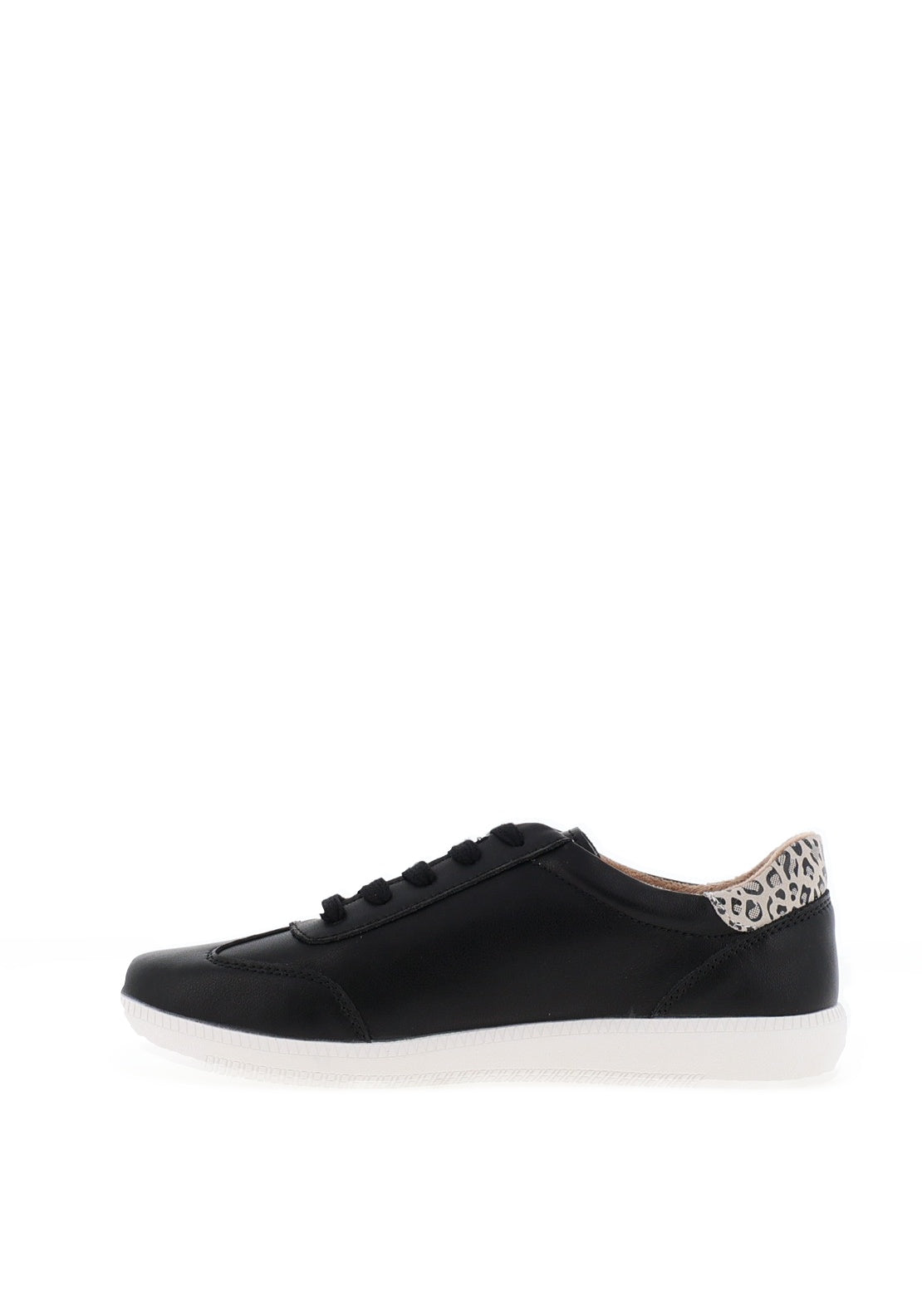 Drilleys Seventy Leopard Print V Detail Trainers, Black