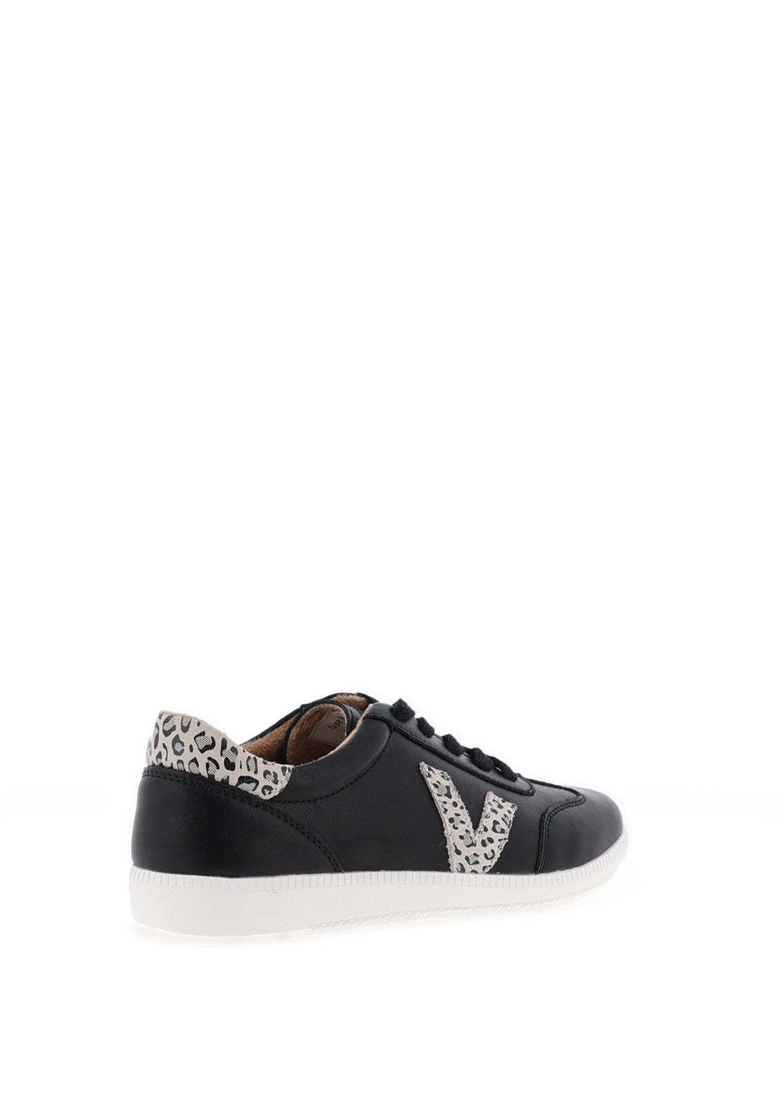 Drilleys Seventy Leopard Print V Detail Trainers, Black