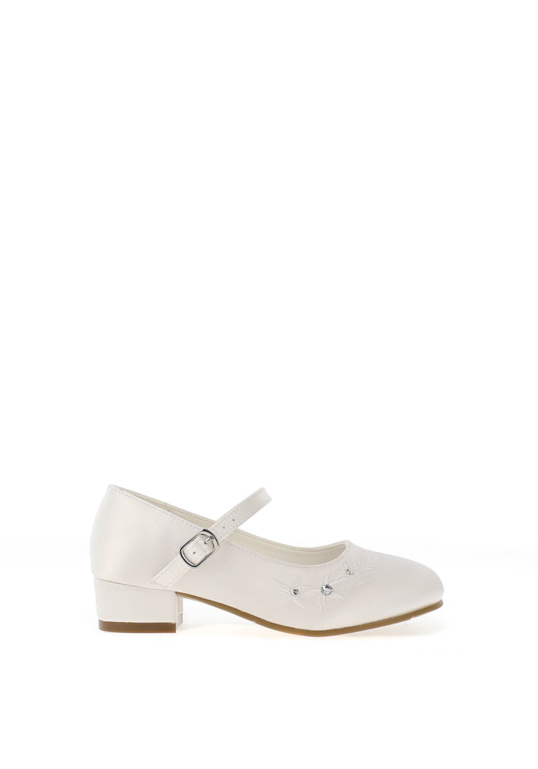 Dubarry Vicky Satin Communion Shoe, White McElhinneys