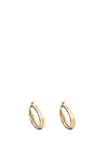 9 Carat Gold Mixed Metal Hoop Earrings, Gold