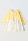Ebita Baby Girl Floral Dress and Cardigan Set, Yellow