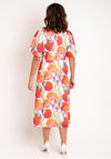 Ella Boo Square Neck Floral Midi Dress, Orange Multi