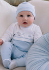 Emile Et Rose Baby Boy Ezra Babygrow and Hat, Blue