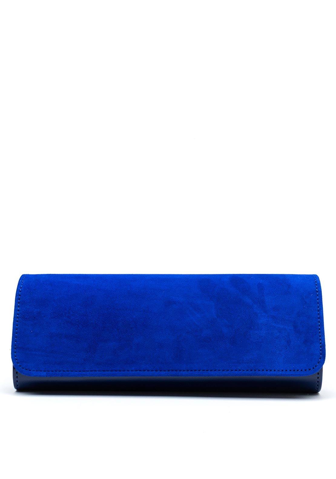 Emis Suede and Patent Clutch Bag, Cobalt Blue McElhinneys
