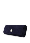 Emis Leather Soft Touch Clutch Bag, Navy