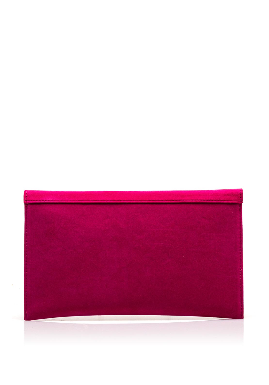 Emis Suede Leather Envelope Clutch Bag, Pink