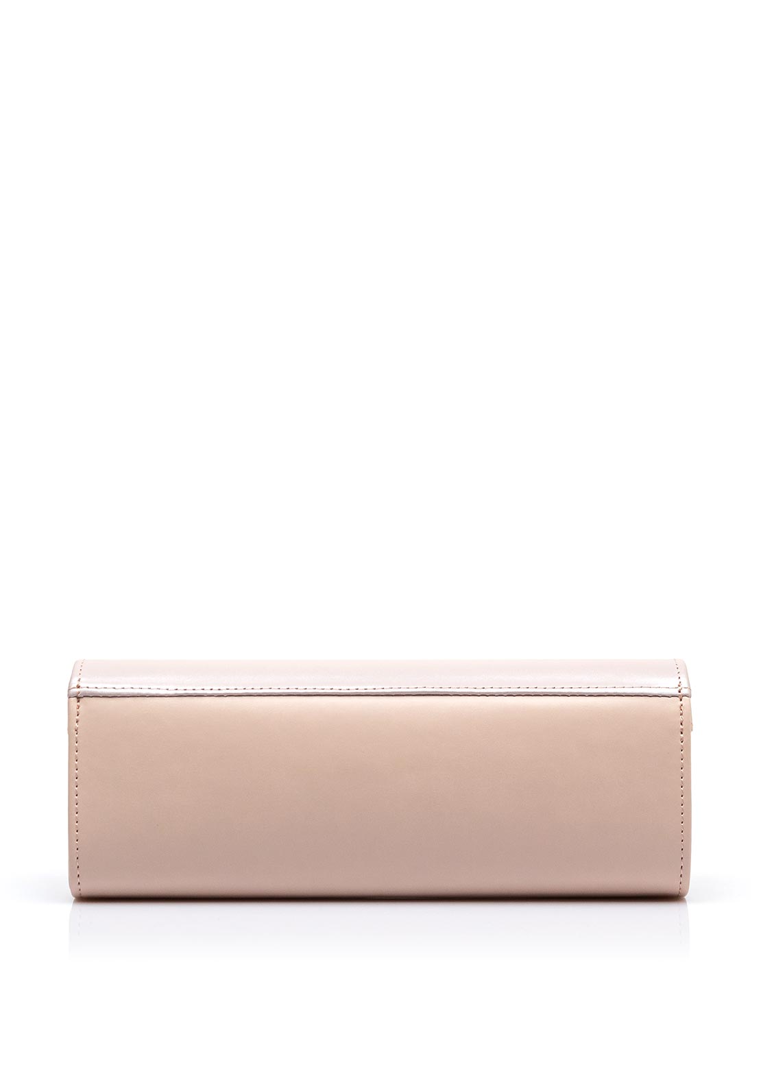 Emis Leather Pearlescent Clutch Bag, Baby Pink