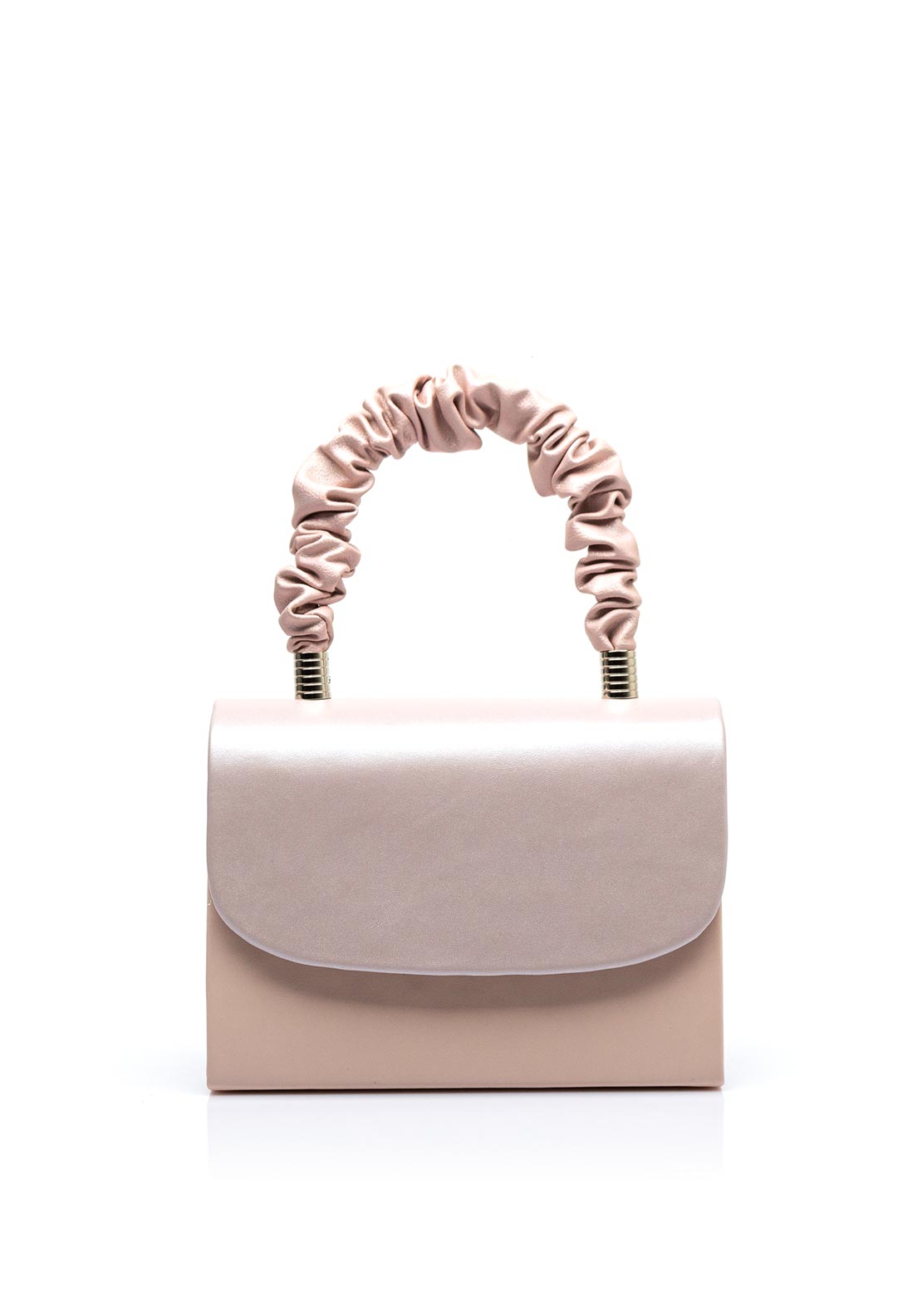 Emis Leather Shimmer Grab Bag, Pearl Pink