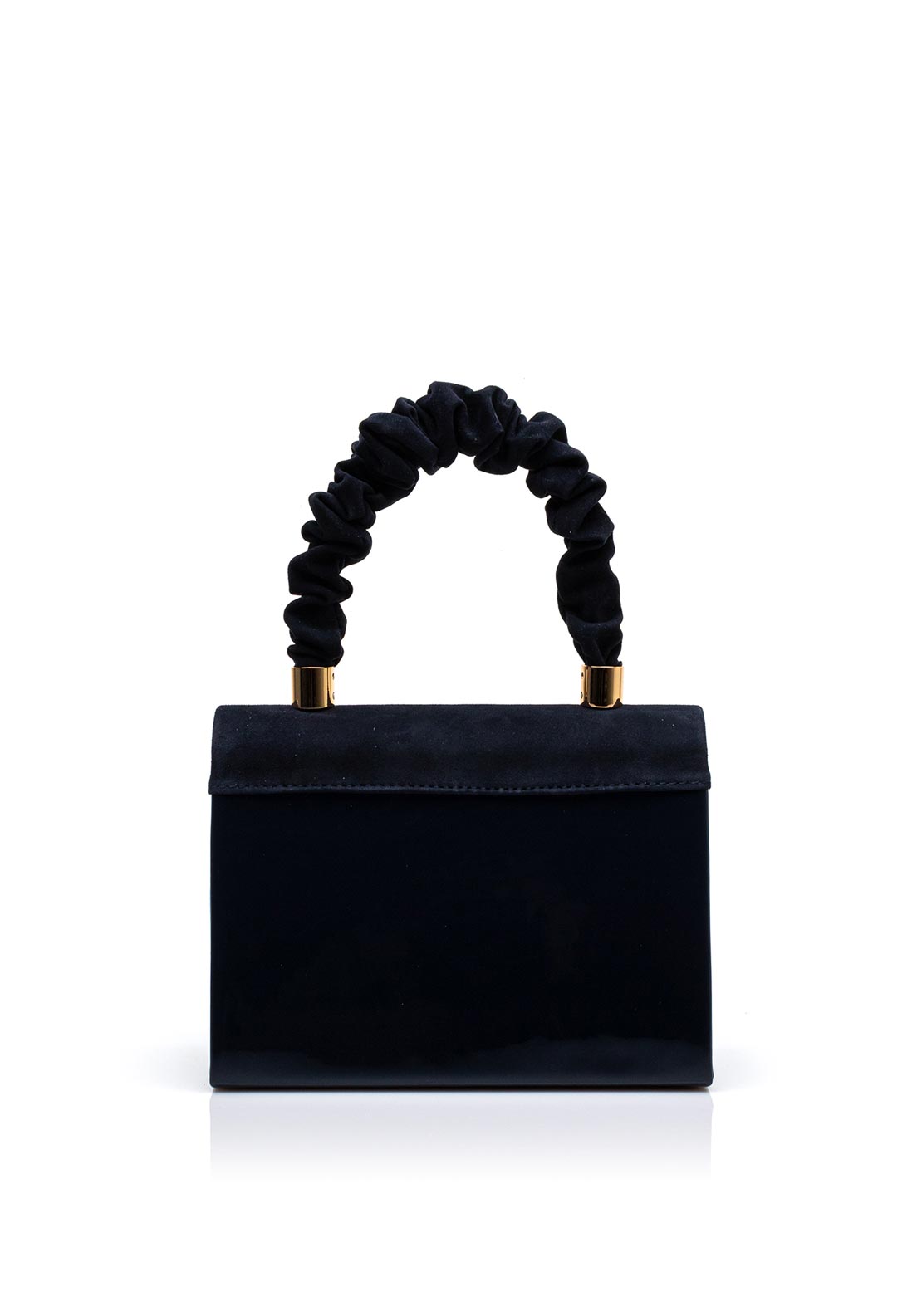 Emis Patent Leather Grab Bag, Navy