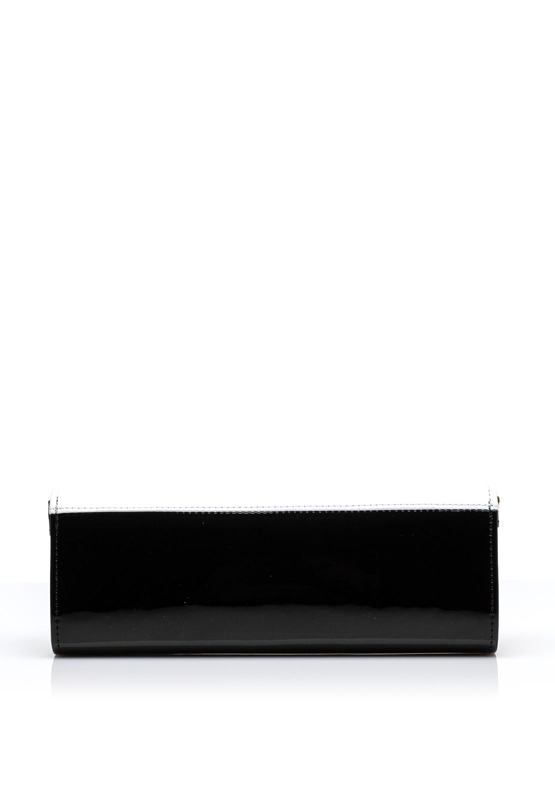 Emis Leather Suede Colour Block Clutch Bag, Black & White