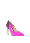 Emis Colour Block Suede Court Shoes, Fuchsia & Violet