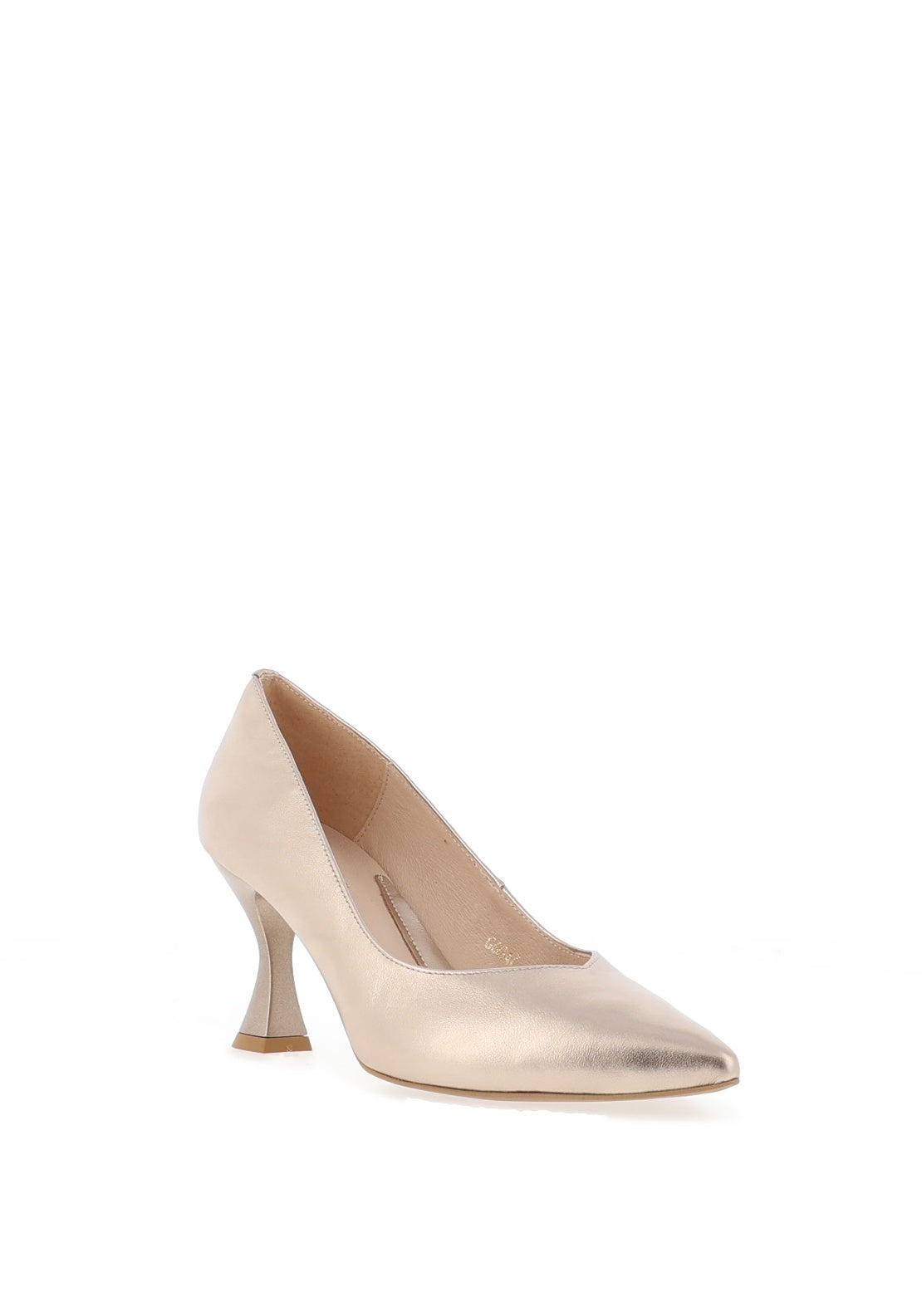 Emis Metallic Leather High Heeled Court Shoes, Rose Gold