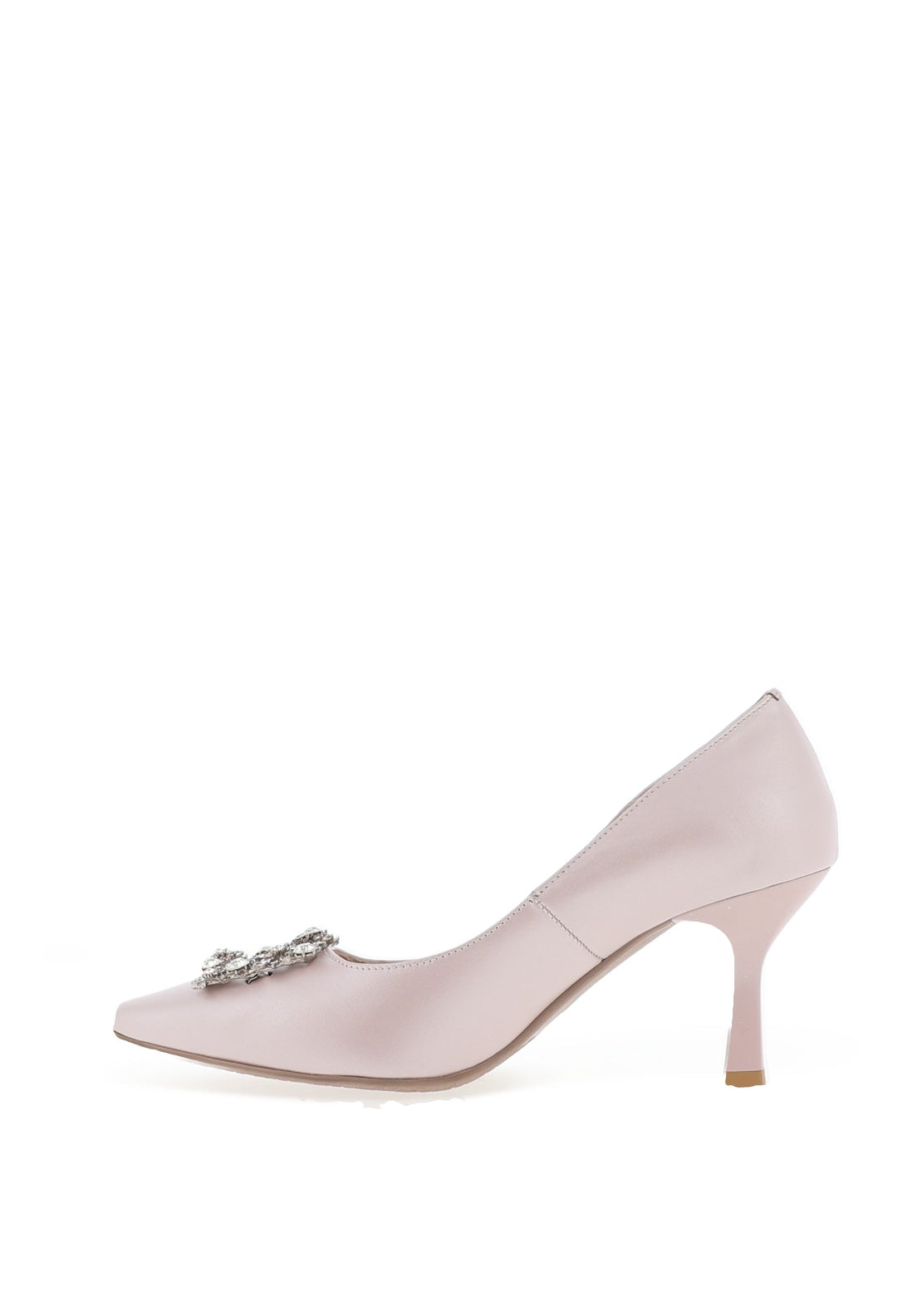 Emis Embellished Brooch Detail Heels, Pearl Pink
