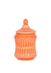 Fern Cottage Small Ribbed Jar with Lid, Orange