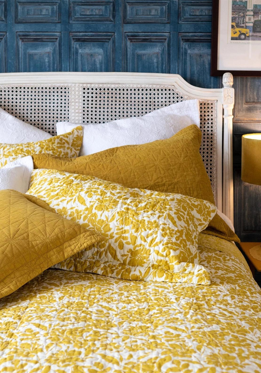 Forever England Libourne Damask 50x70cm Standard Pillowsham, Ochre