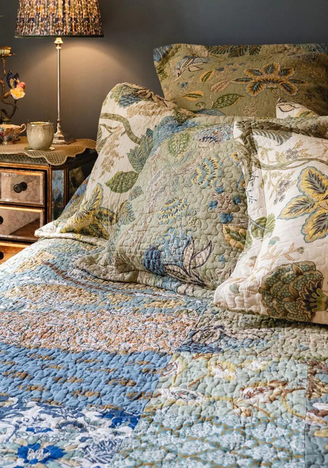 Forever England Patchwork 50x70cm Standard Pillowsham, Green and Blue