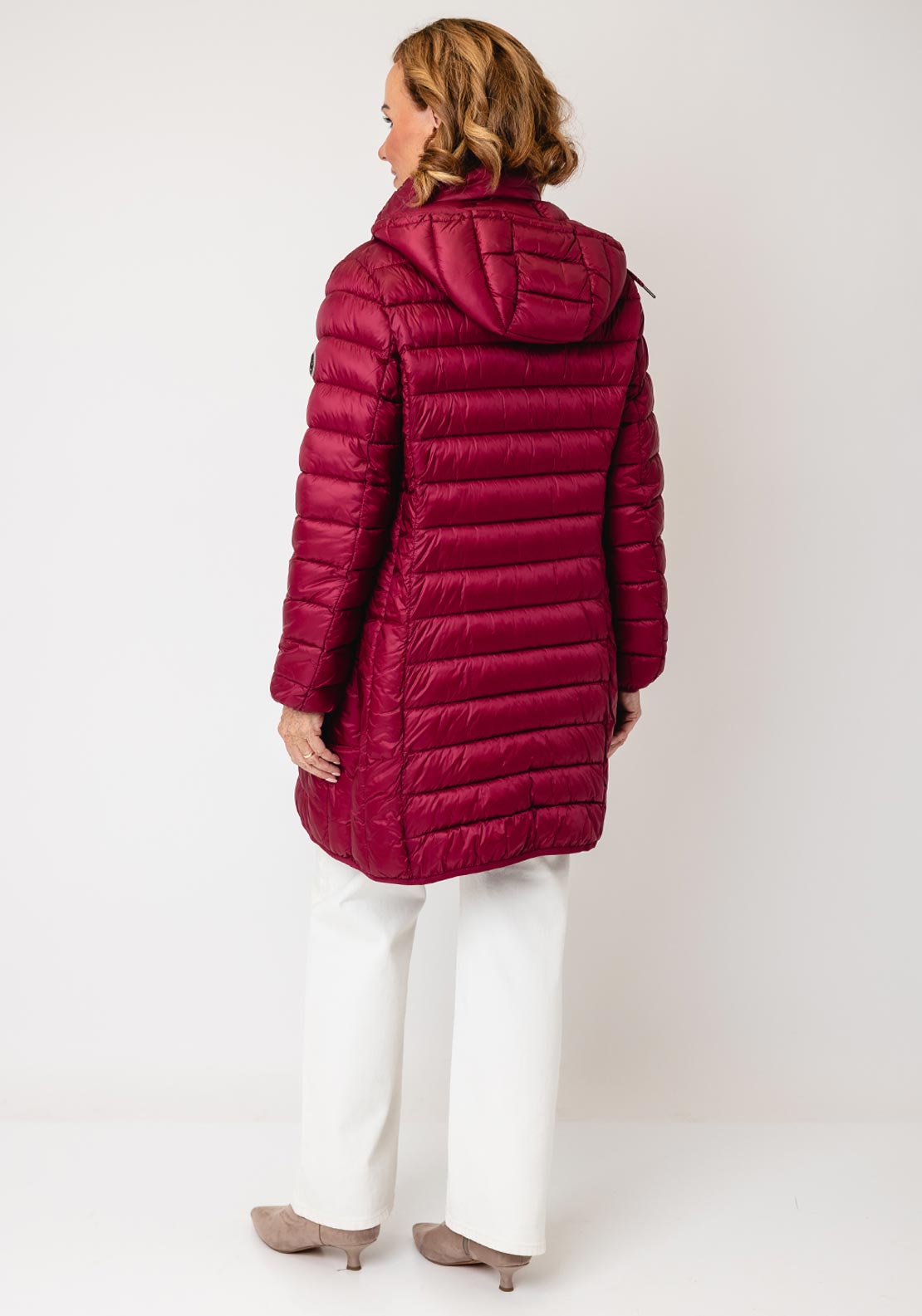 Fransden Down Padded Hooded Coat, Wine