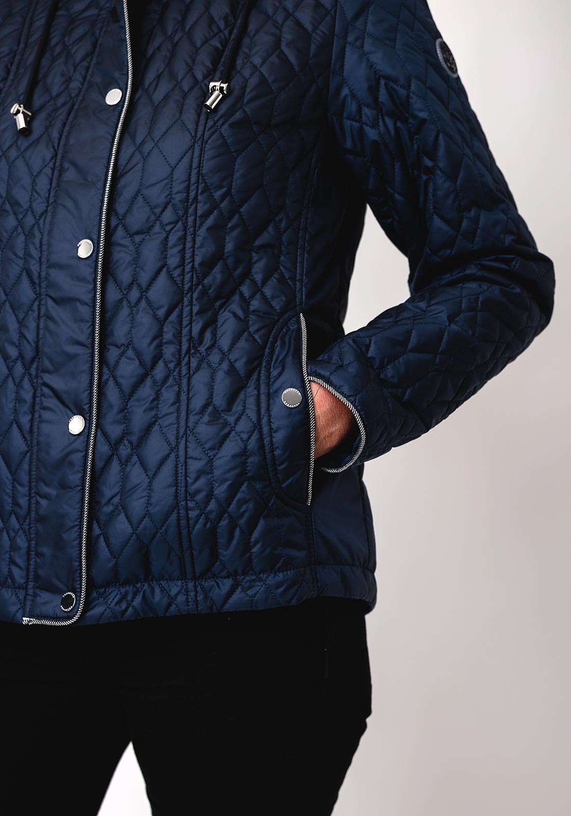 Frandsen Quilted Hooded Coat, Navy