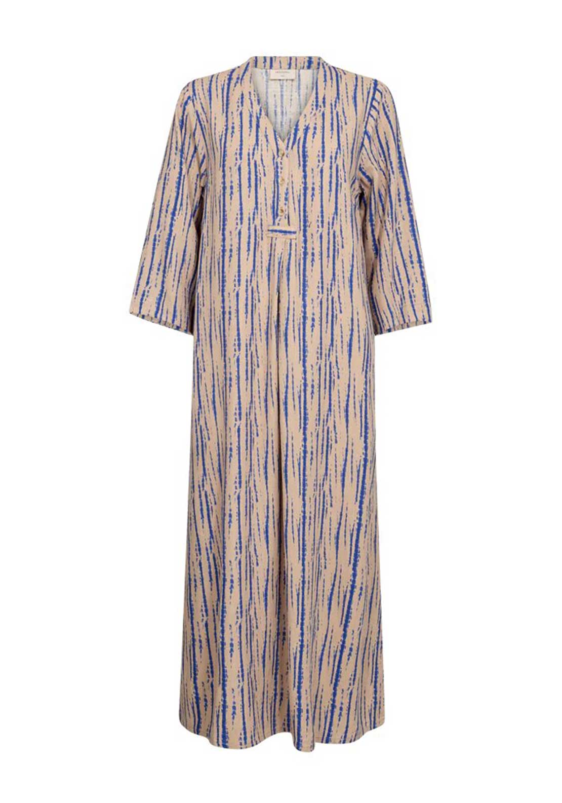 Freequent Larin Linen Blend Tunic Dress, Sand Melange Nebulas