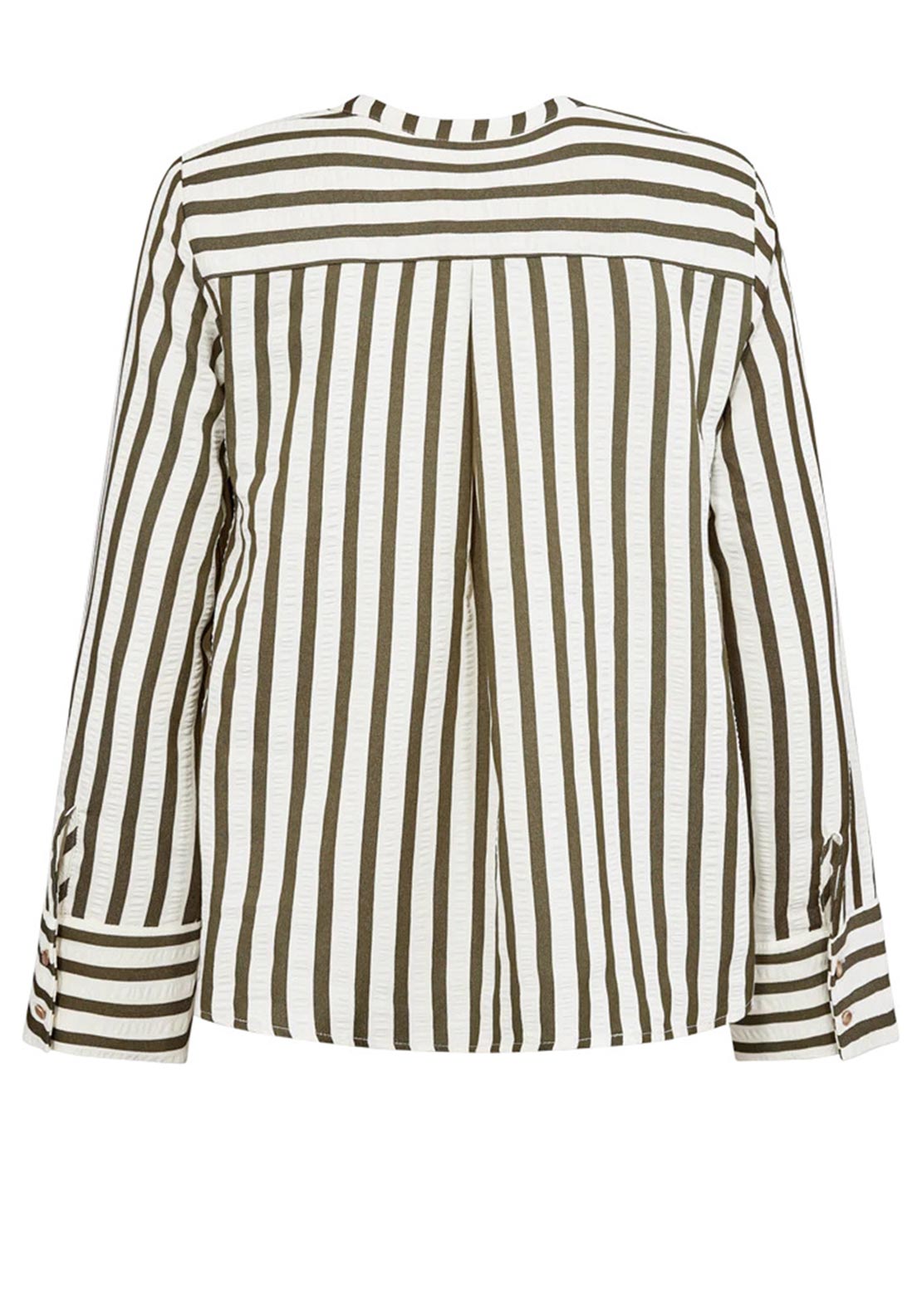 Freequent Noto Striped Blouse, Green and Cream