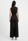 French Connection Harlow Satin Sleeveless Jumpsuit, Blackout