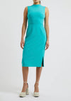 French Connection Echo Crepe Mock Neck Dress, Jaded Teal
