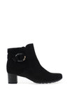 Gabor Comfort Suede Leather Buckle Detail Ankle Boot, Black