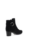 Gabor Comfort Suede Leather Buckle Detail Ankle Boot, Black