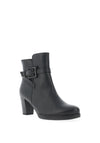 Gabor Comfort Leather Strap Buckle Heeled Boot, Black