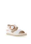 Gabor Leather Colour Block Wedge Sandals, White