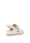Gabor Leather Colour Block Wedge Sandals, White