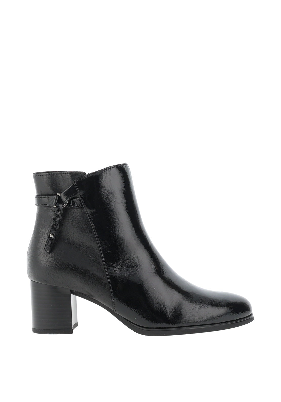 Block Heel Gabor Patent Leather Boots Wide Fit Gabor Black Patent