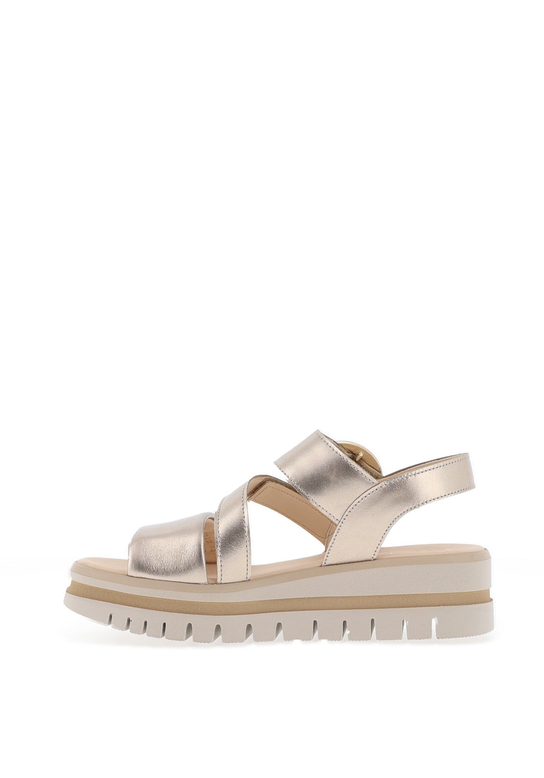 Gabor Leather Platform Sandals, Gold