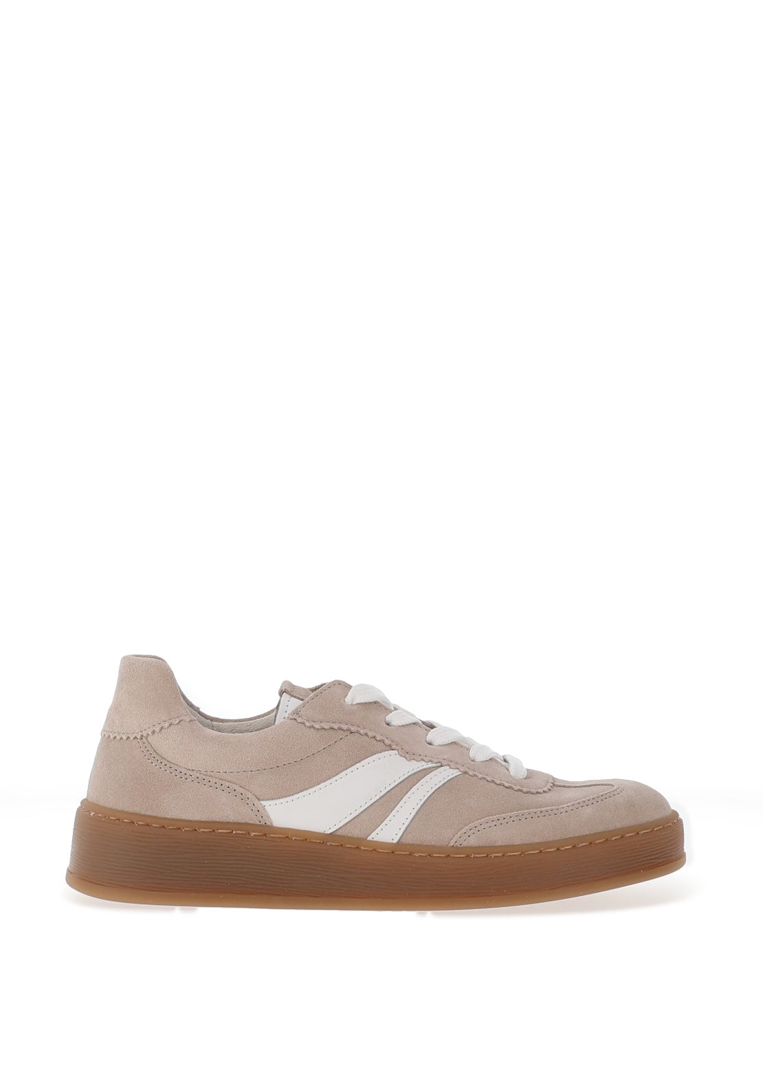Gabor Suede Leather Gum Sole Trainers, Beige