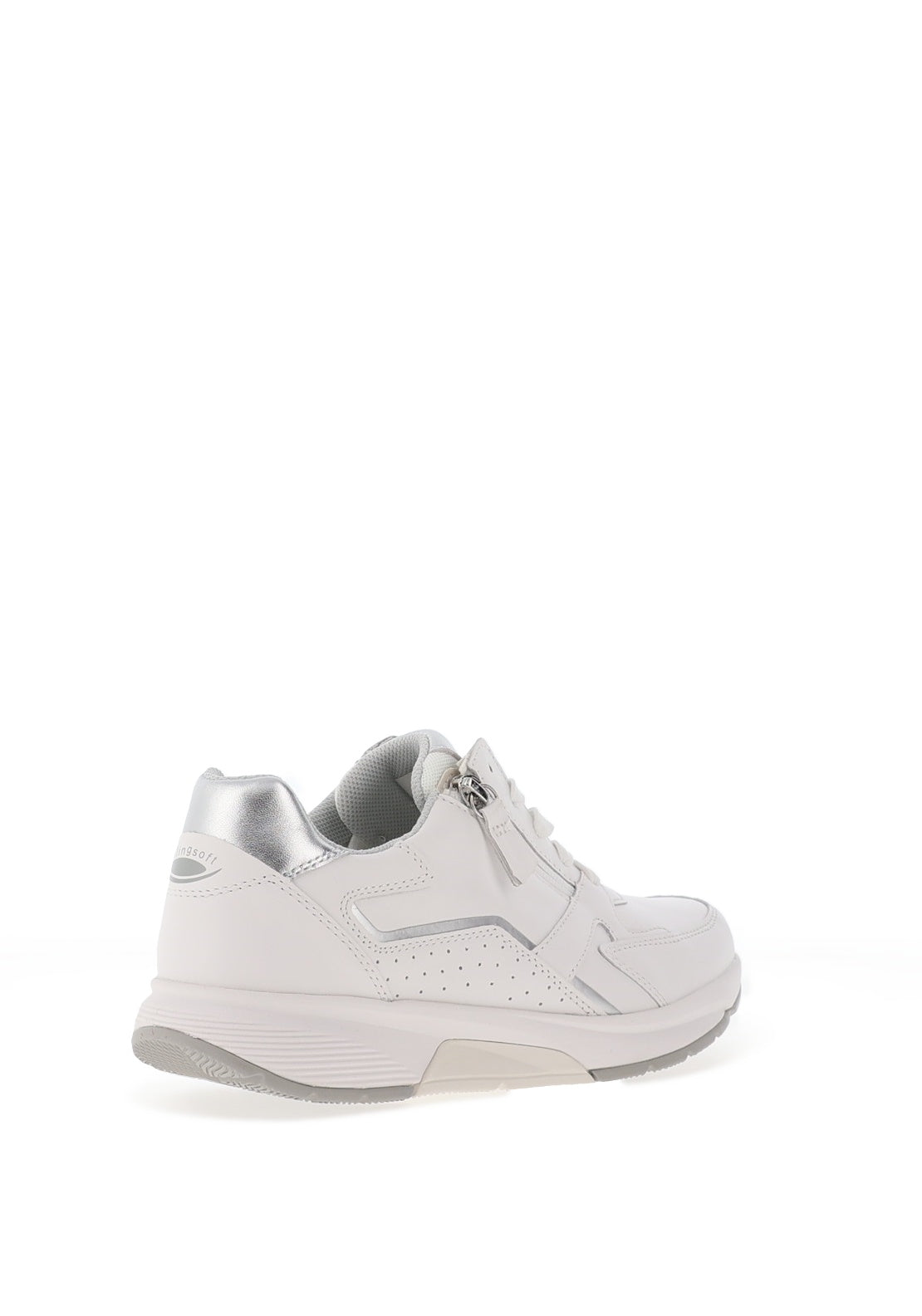 Gabor Rolling Soft Leather Side Zip Trainers, White