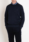 Gant Flamme Cotton Crew Neck Sweater, Evening Blue