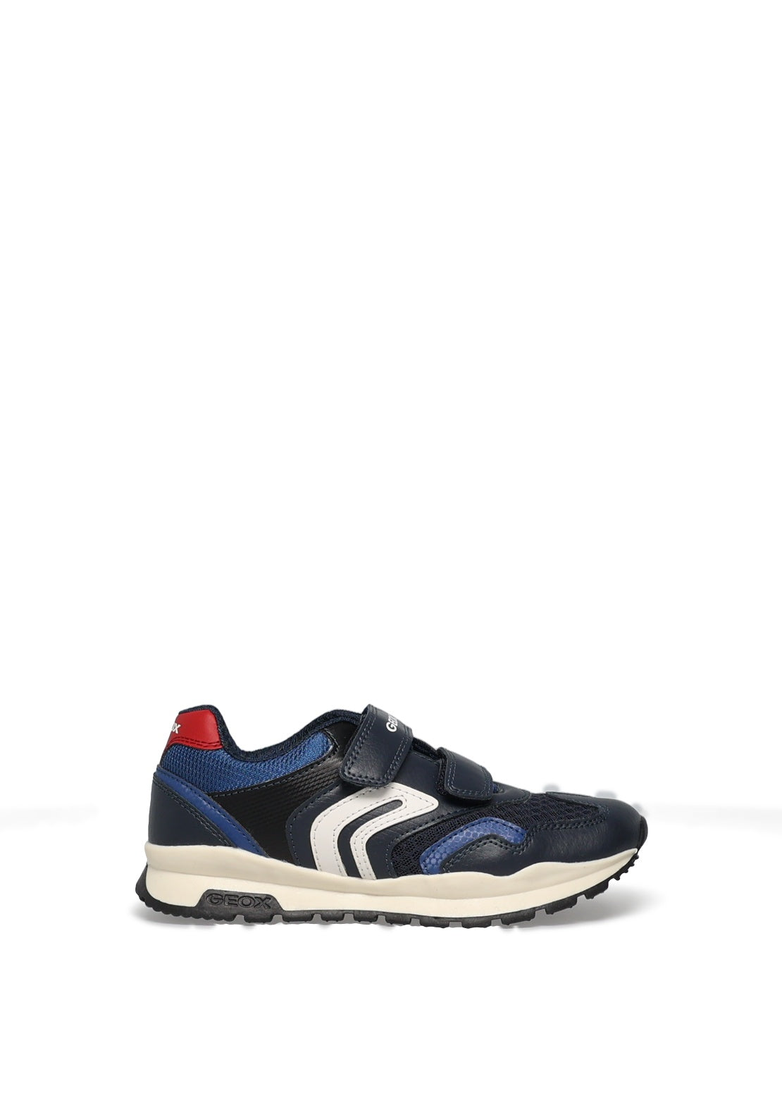 Geox Boys Pavel Mesh Dual Strap Trainers, Navy