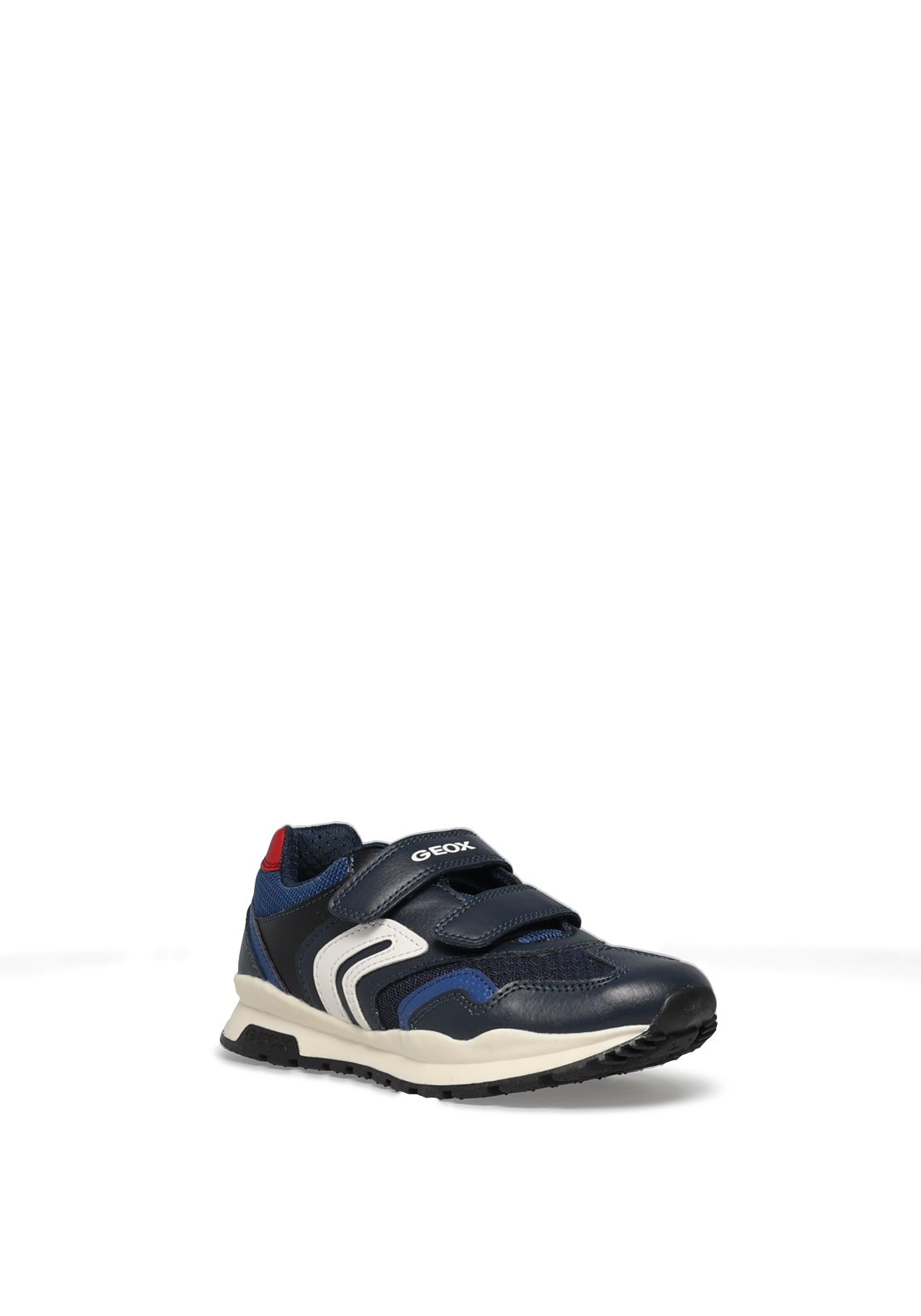 Geox Boys Pavel Mesh Dual Strap Trainers, Navy