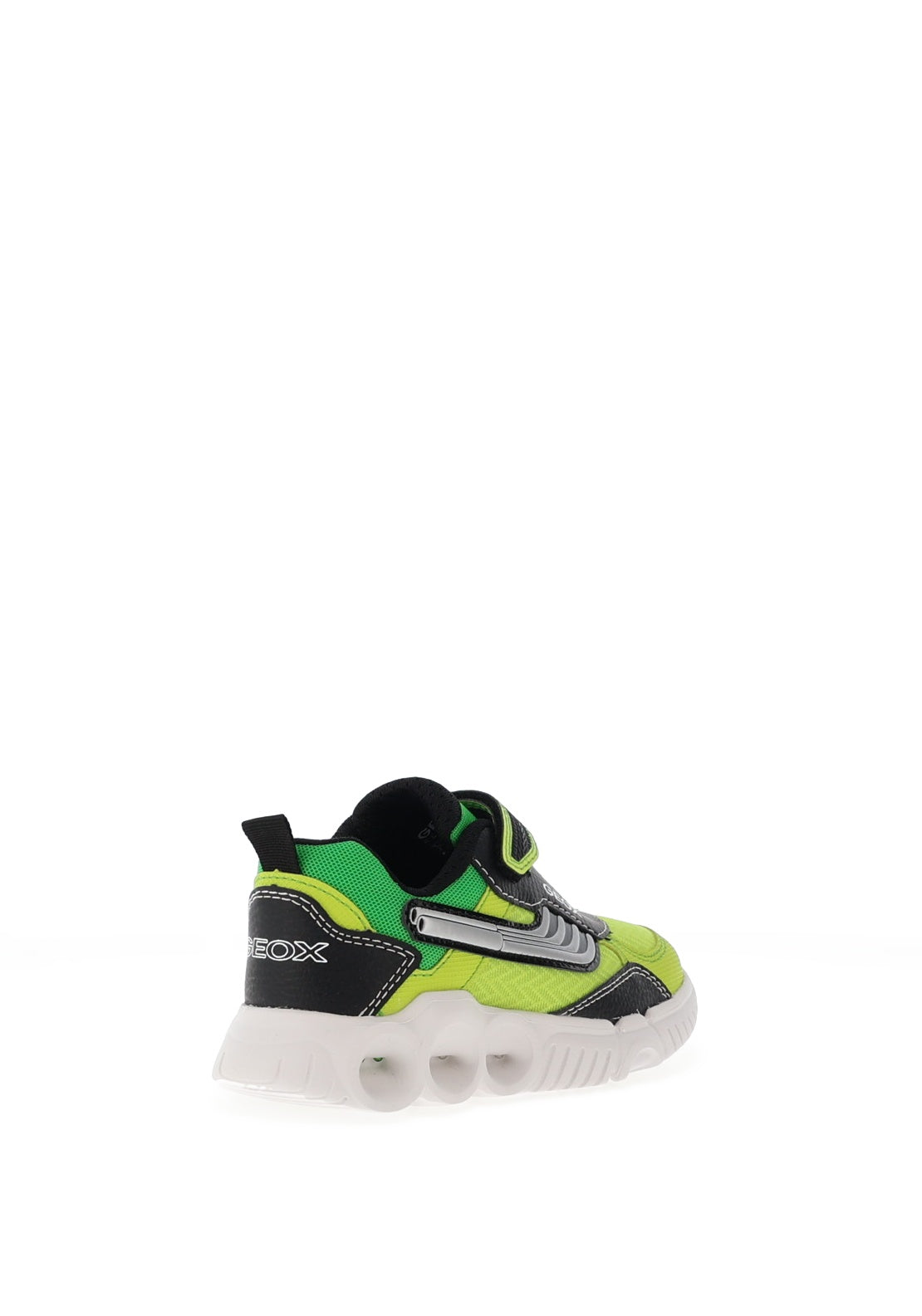 Geox Boys Wroom Mesh Light up Trainers, Lime Green